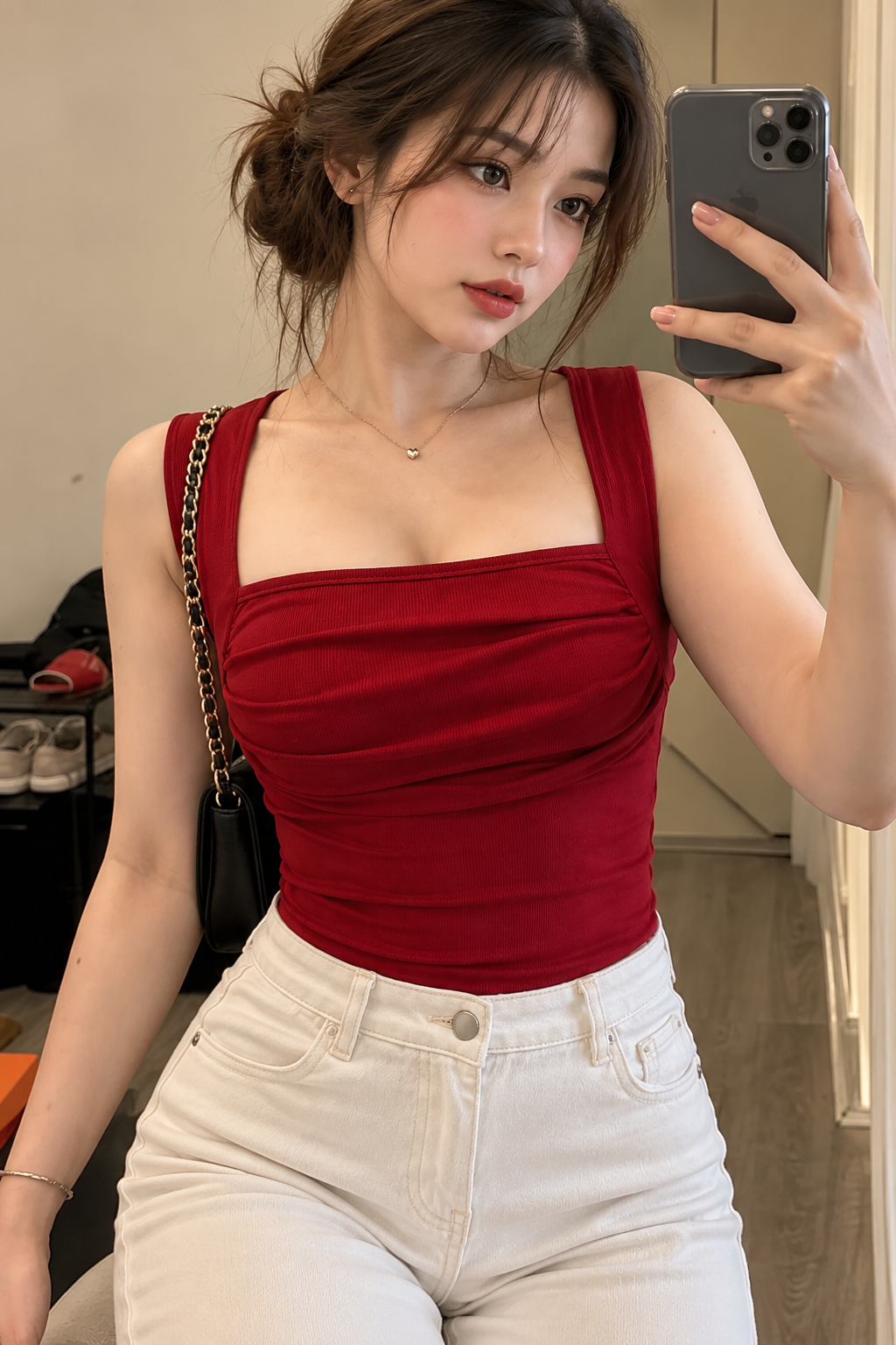 Women’s Ribbed Knit Square Neck Ruched Crop Top – Sleeveless Fitted Tank for Everyday Summer Styling