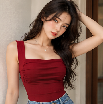 Women’s Ribbed Knit Square Neck Ruched Crop Top – Sleeveless Fitted Tank for Everyday Summer Styling